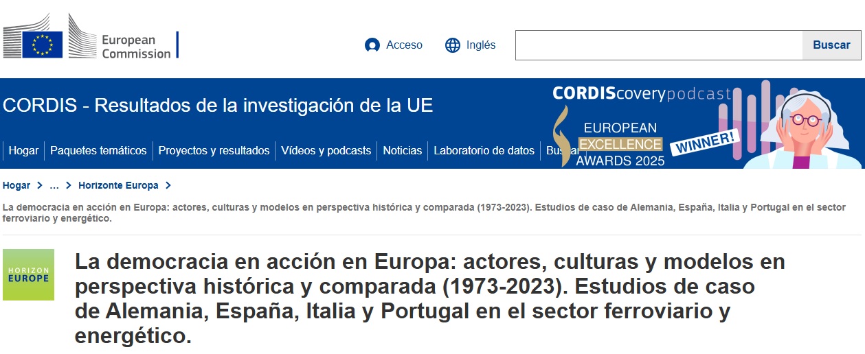 La democracia en acción en Europa: actores, culturas y modelos en perspectiva histórica y comparada (1973-2023). 